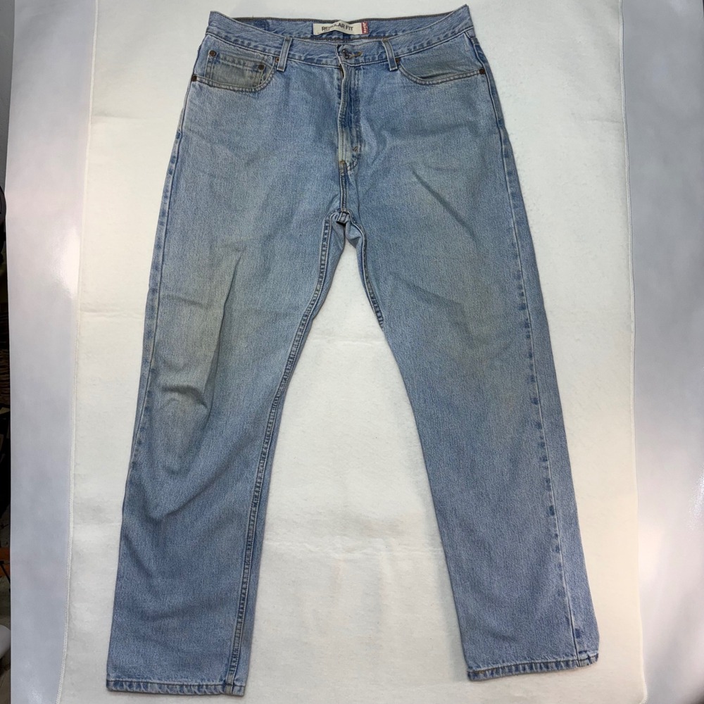 Levis 505 Regular‎ Fit Mens Jeans Light Wash Blue Denim W36 L32 Straight Leg Y2K